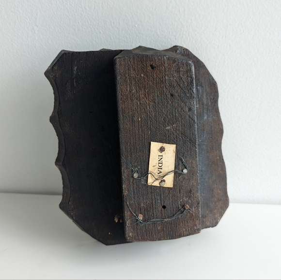 Vintage Hand-Carved Indian Wooden Textile Fabric Printing Block India - Picture 5 of 14